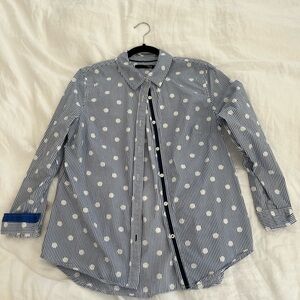 Blue Striped Polka Dot Shirt